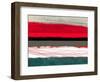 Abstract Stripe Theme Red Grey and White-NaxArt-Framed Art Print