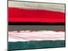 Abstract Stripe Theme Red Grey and White-NaxArt-Mounted Art Print