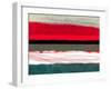 Abstract Stripe Theme Red Grey and White-NaxArt-Framed Art Print