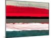 Abstract Stripe Theme Red Grey and White-NaxArt-Mounted Art Print