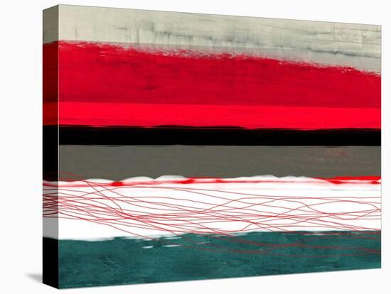 Abstract Stripe Theme Red Grey and White-NaxArt-Stretched Canvas