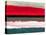 Abstract Stripe Theme Red Grey and White-NaxArt-Stretched Canvas