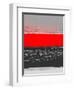 Abstract Stripe Theme Red-NaxArt-Framed Art Print