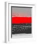 Abstract Stripe Theme Red-NaxArt-Framed Art Print