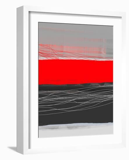 Abstract Stripe Theme Red-NaxArt-Framed Art Print