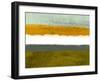 Abstract Stripe Theme Yellow and White-NaxArt-Framed Art Print