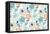 Abstract Stylized Floral. Abstract Pale Color Floral Seamless Pattern. Modern Textured Geometry Flo-Galyna_P-Framed Stretched Canvas