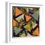 Abstract Summer Background - Triangles with Palm Tree Leaves-tanycya-Framed Art Print