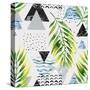 Abstract Summer Background - Triangles with Palm Tree Leaves-tanycya-Stretched Canvas