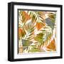 Abstract Summer Background - Triangles with Palm Tree Leaves-tanycya-Framed Art Print