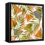 Abstract Summer Background - Triangles with Palm Tree Leaves-tanycya-Framed Stretched Canvas