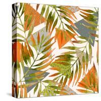 Abstract Summer Background - Triangles with Palm Tree Leaves-tanycya-Stretched Canvas