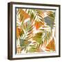 Abstract Summer Background - Triangles with Palm Tree Leaves-tanycya-Framed Art Print