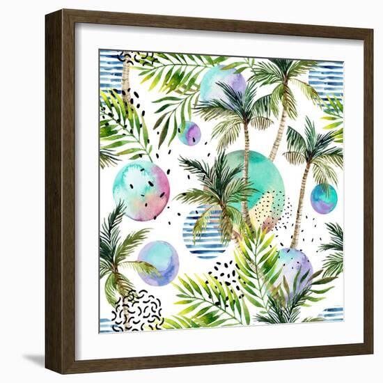 Abstract Summer Watercolor-tanycya-Framed Art Print