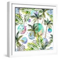 Abstract Summer Watercolor-tanycya-Framed Art Print