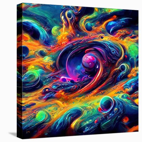 Abstract Swirls Cosmic-null-Stretched Canvas