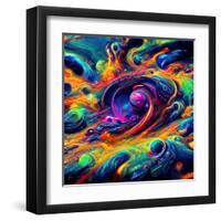 Abstract Swirls Cosmic-null-Framed Art Print