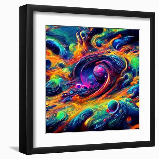 Abstract Swirls Cosmic-null-Framed Art Print