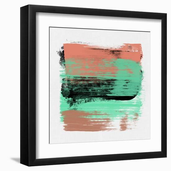 Abstract Tangerine and Green Study-Emma Moore-Framed Art Print