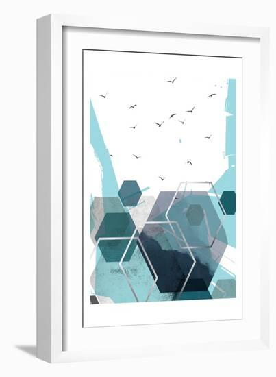 Abstract Teal 2-Urban Epiphany-Framed Art Print