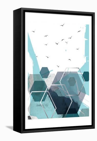 Abstract Teal 2-Urban Epiphany-Framed Stretched Canvas