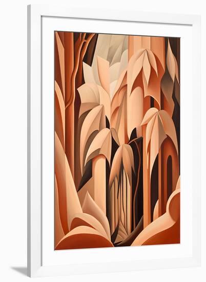Abstract Terracotta Forest-Lea Faucher-Framed Art Print
