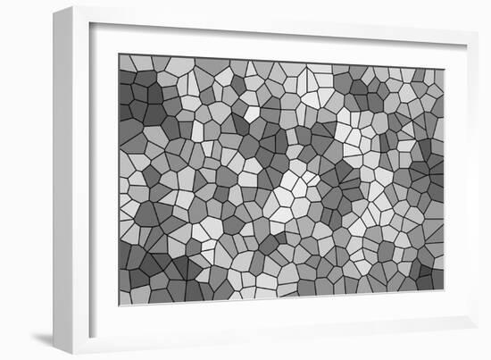 Abstract Texture of a Gray Mosaic-malven-Framed Art Print