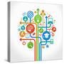 Abstract Tree with Icons. Vector Education and Science Concept.-VLADGRIN-Stretched Canvas