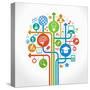 Abstract Tree with Icons. Vector Education and Science Concept.-VLADGRIN-Stretched Canvas