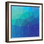 Abstract Triangle Geometric Square Colorful Vector Background-aquir-Framed Art Print