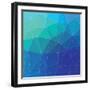 Abstract Triangle Geometric Square Colorful Vector Background-aquir-Framed Art Print