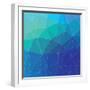 Abstract Triangle Geometric Square Colorful Vector Background-aquir-Framed Art Print