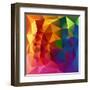 Abstract Triangles Colorful Background-art_of_sun-Framed Art Print