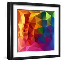 Abstract Triangles Colorful Background-art_of_sun-Framed Art Print