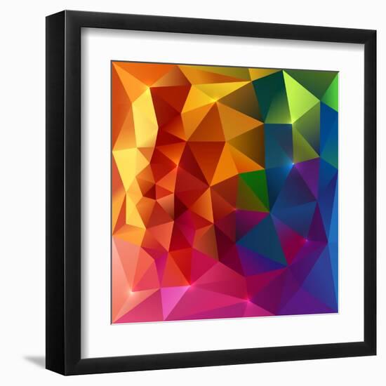 Abstract Triangles Colorful Background-art_of_sun-Framed Art Print