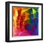 Abstract Triangles Colorful Background-art_of_sun-Framed Art Print