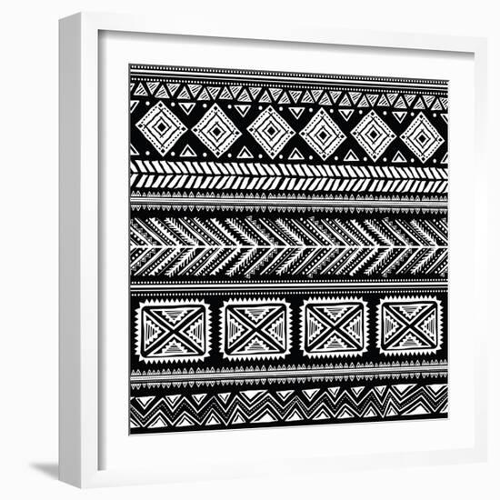 Abstract Tribal Pattern-transiastock-Framed Art Print