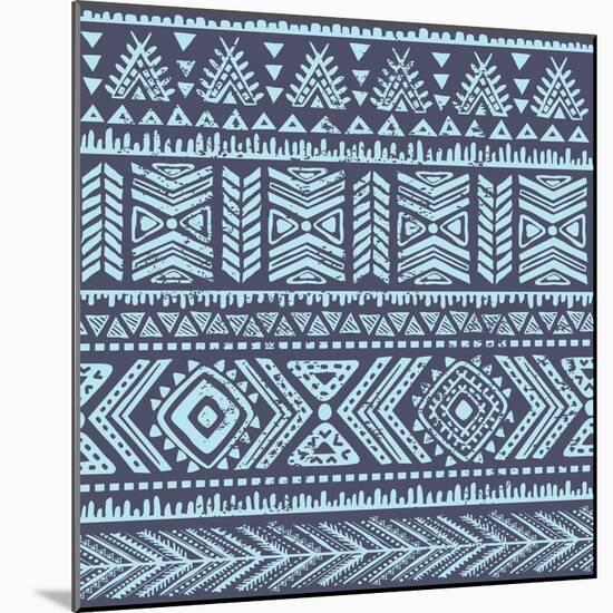 Abstract Tribal Pattern-transiastock-Mounted Art Print