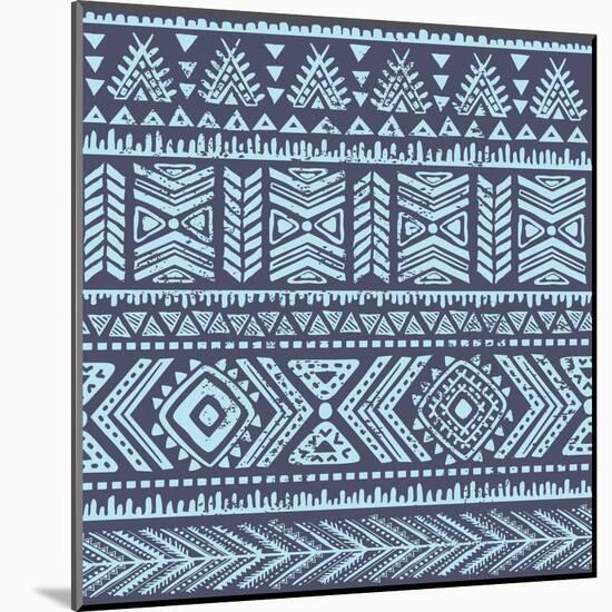 Abstract Tribal Pattern-transiastock-Mounted Art Print