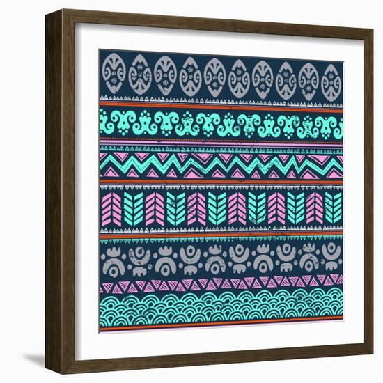 Abstract Tribal Pattern-transiastock-Framed Art Print