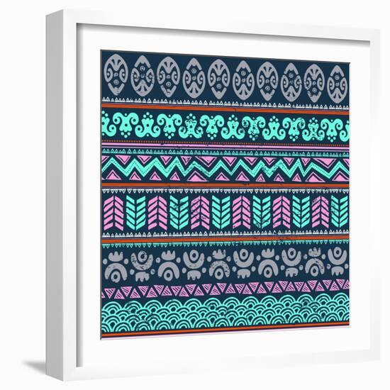 Abstract Tribal Pattern-transiastock-Framed Art Print