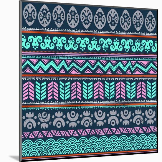 Abstract Tribal Pattern-transiastock-Mounted Art Print