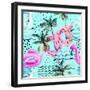 Abstract Tropical Geometric Pattern-tanycya-Framed Art Print