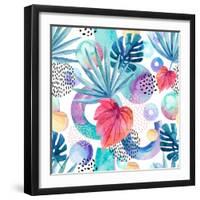 Abstract Tropical Geometric Pattern-tanycya-Framed Art Print