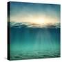 Abstract Underwater Background with Sunbeams-egal-Stretched Canvas