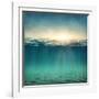 Abstract Underwater Background with Sunbeams-egal-Framed Photographic Print