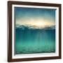 Abstract Underwater Background with Sunbeams-egal-Framed Photographic Print