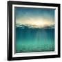 Abstract Underwater Background with Sunbeams-egal-Framed Photographic Print