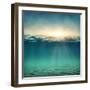 Abstract Underwater Background with Sunbeams-egal-Framed Photographic Print