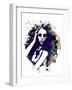 Abstract Vector Illustration with a Girl with Sunglasses-A Frants-Framed Art Print